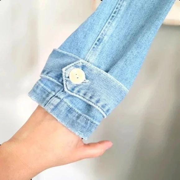 *EUC* FRAME Le Denim Trench Coat, Daphne Sz Medium - Picture 9 of 11